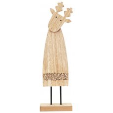 Χριστουγεννιάτικος Επιτραπέζιος Ξύλινος Τάρανδος (27cm)